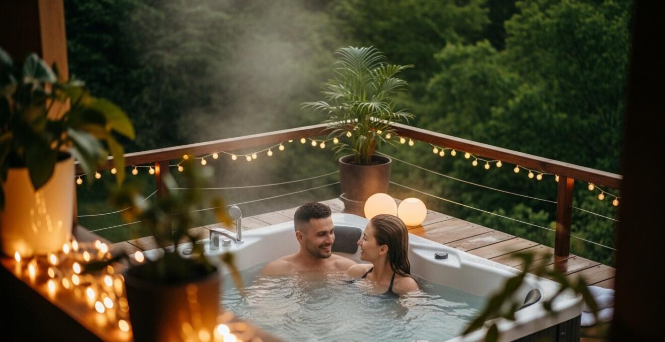 Chambre romantique avec jacuzzi privé et terrasse intime au calme