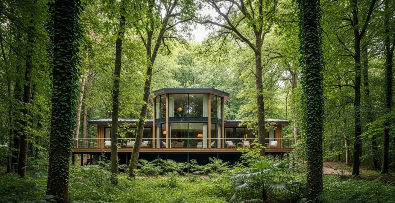 Lodge contemporain au cœur d’une forêt du Val de Loire avec vue panoramique sur la nature environnante