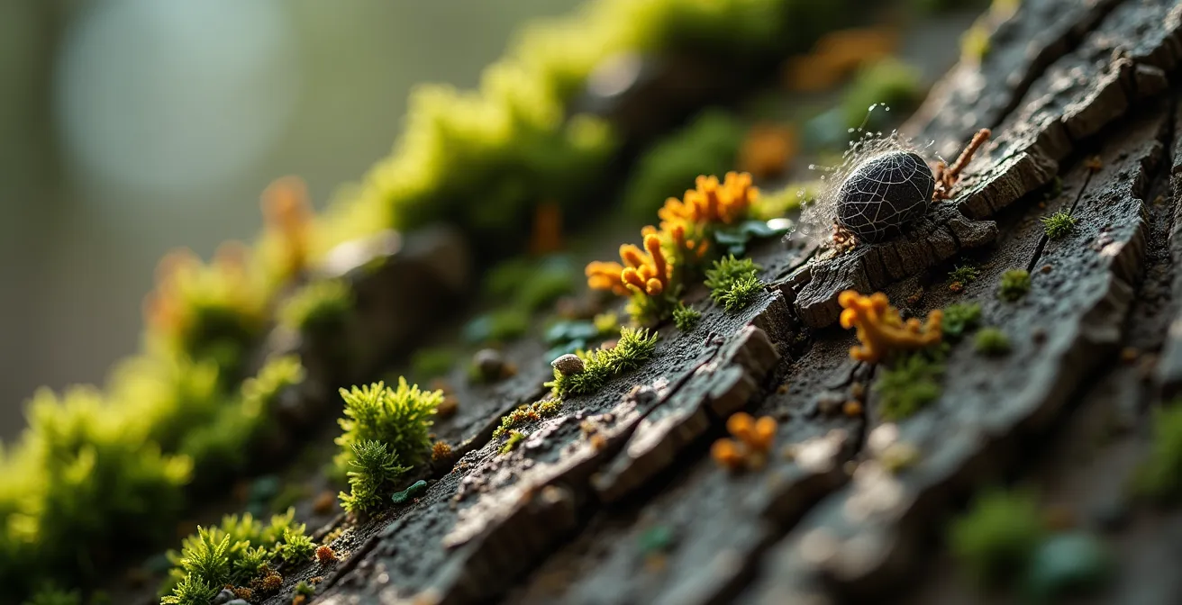 Détail de l'écorce texturée d'un cèdre centenaire dans un parc du Val de Loire