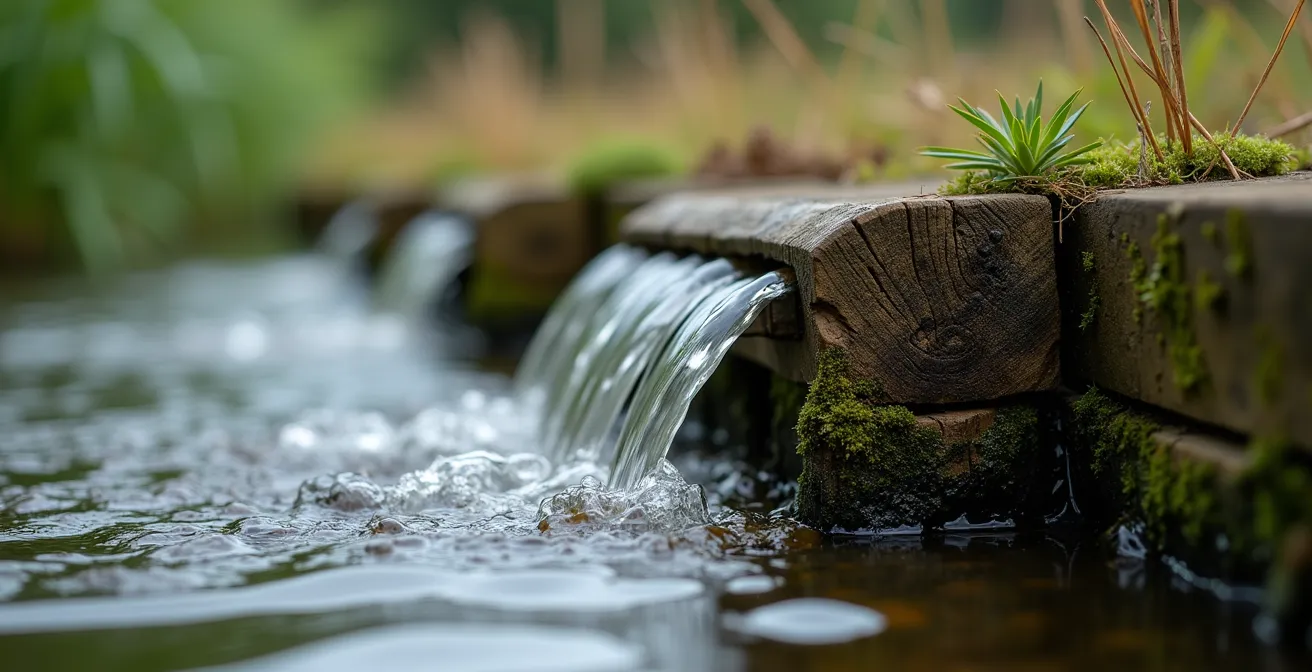 Vue aérienne d'une chaîne d'étangs solognots reliés par un système hydraulique traditionnel