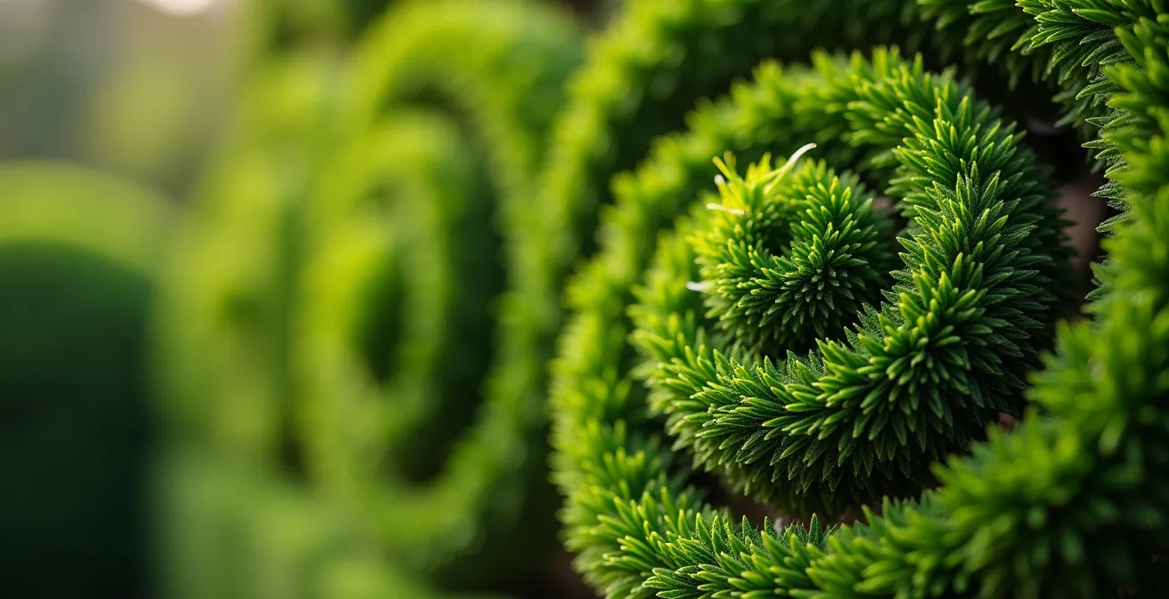 Les jardins géométriques de Villandry vus du ciel avec leurs parterres colorés